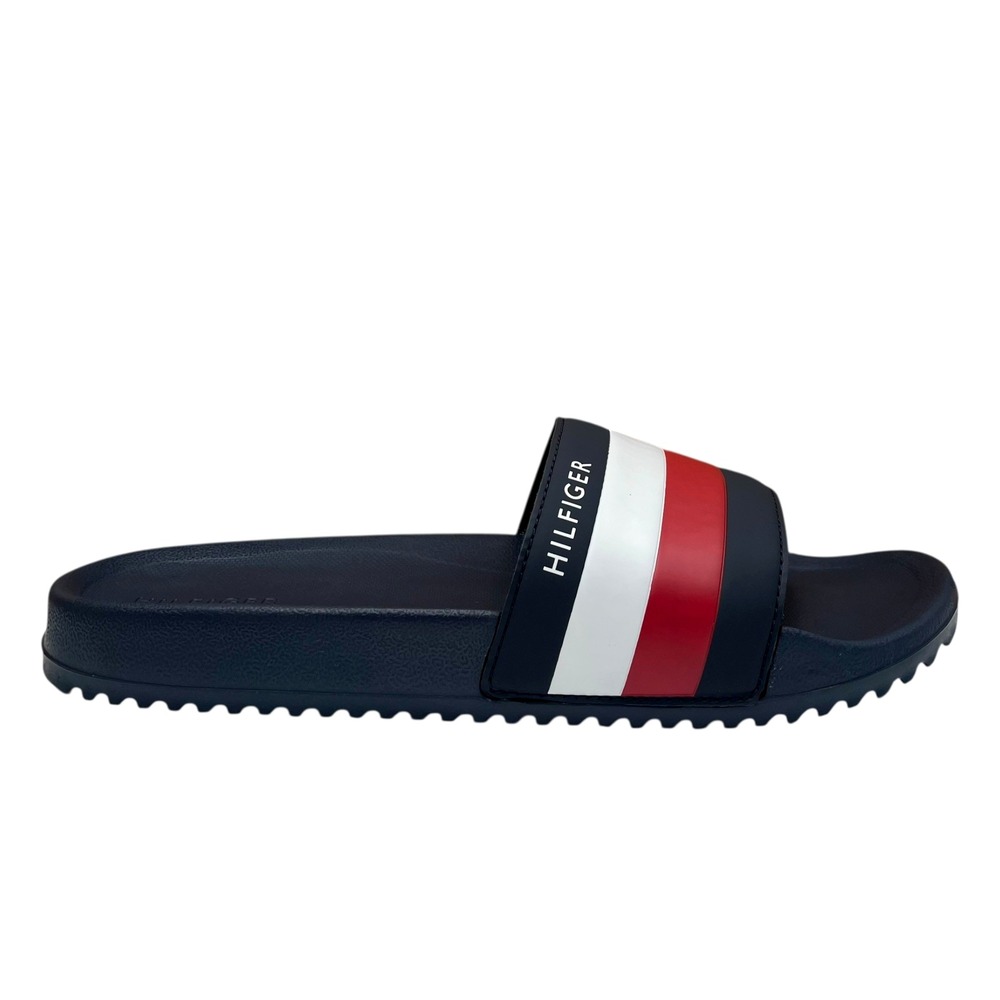 Tommy Hilfiger Men's Rozi Slide Sandals Size 10 Navy Blue/Multi Slip-On - Picture 2 of 12